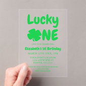 Invitations En Acrylique Lucky One St Patrick's Day 1st Birthday (In situ (ordinateur de poche))