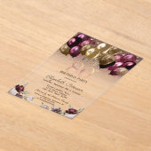 Invitations En Acrylique Lumières, Ballons de Parties scintillant Bourgogne (Poser)