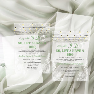 Invitations En Acrylique Lumières de corde en dentelle charme après que je