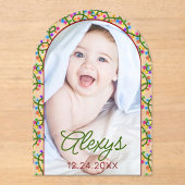 Invitations En Acrylique Lumières de Noël Photo d'hiver (Recto)