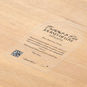 Invitations En Acrylique Lune de miel Souhaite Registre Qr Code Mariage Cad (Poser)