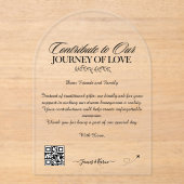 Invitations En Acrylique Lune de miel Souhaite Registre Qr Code Mariage Cad (Recto)