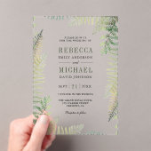 Invitations En Acrylique Lush Green Ferns Wedding (In situ (ordinateur de poche))