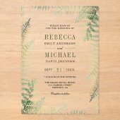 Invitations En Acrylique Lush Green Ferns Wedding (Recto)