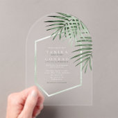 Invitations En Acrylique Lush Palm Leaf Mariage Moss Green ID956 (In situ (ordinateur de poche))