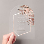Invitations En Acrylique Lush Palm Leaf Mariage Terra Cotta ID956 (In situ (ordinateur de poche))