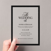Invitations En Acrylique Luxe classique | Élégant Mariage de cadre noir (In situ (ordinateur de poche))
