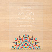 Invitations En Acrylique Luxe esthétique géométrique Mariage Mandala (Recto)