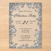 Invitations En Acrylique Luxe Silver Xmas Tree Decorations Christmas Party (Recto)
