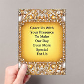 Invitations En Acrylique Luxurious Wedding Frame With Pearls and Gems (In situ (ordinateur de poche))