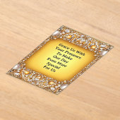 Invitations En Acrylique Luxurious Wedding Frame With Pearls and Gems (Poser)