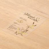 Invitations En Acrylique Luxury Botanical Gold Wedding (Poser)