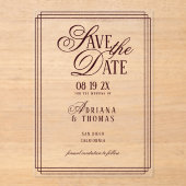 Invitations En Acrylique Luxury Burgundy Calligraphy Wedding Save The Date (Recto)