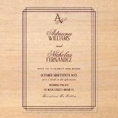 Invitations En Acrylique Luxury Burgundy Monogram Wedding (Recto)