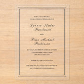 Invitations En Acrylique Lynnea Simple mariage élégant Enregistrer la date (Recto)