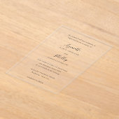 Invitations En Acrylique Lynnette Mariage traditionnel élégant (Poser)