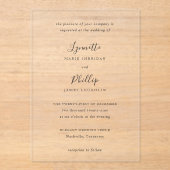 Invitations En Acrylique Lynnette Mariage traditionnel élégant (Recto)