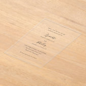 Invitations En Acrylique Lynnette Traditionnelle Mariage élégant Enregistre (Poser)