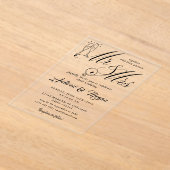 Invitations En Acrylique M. et mme Mariage (Poser)