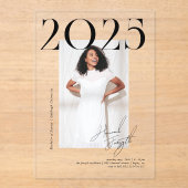 Invitations En Acrylique Magazine moderne et élégant | Graduation Photo Par (Recto)