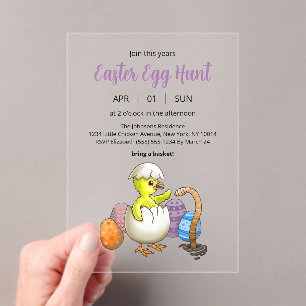 Invitations En Acrylique Magnifique chasse aux œufs de Pâques