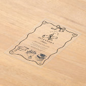 Invitations En Acrylique Main dessinée Illustrée noir & blanc Grad (Poser)