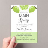 Invitations En Acrylique Main Squeeze Tropical Citrus Green Bridal Shower  (In situ (ordinateur de poche))