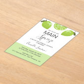 Invitations En Acrylique Main Squeeze Tropical Citrus Green Bridal Shower  (Poser)