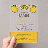 Invitations En Acrylique Main Squeeze Tropical Citrus Lemon Bridal Shower  (In situ (ordinateur de poche))