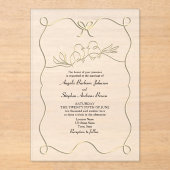 Invitations En Acrylique Main unique tiré romantique Mariage (Recto)