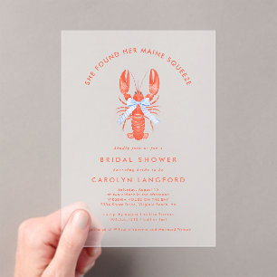 Invitations En Acrylique Maine Squeeze Coastal Lobster Baby Shower 