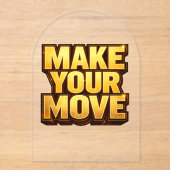 Invitations En Acrylique Make Your Move (Recto)
