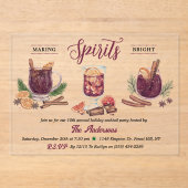Invitations En Acrylique Making Spirits Bright | Holiday Cocktail Party (Recto)