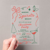 Invitations En Acrylique Making Spirits Bright | Holiday Cocktail Party (In situ (ordinateur de poche))