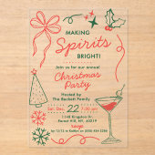 Invitations En Acrylique Making Spirits Bright | Holiday Cocktail Party (Recto)