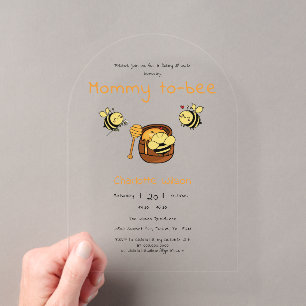 Invitations En Acrylique Maman abeille mignonne abeille douce miel Baby Sho