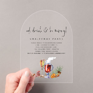 Invitations En Acrylique Manger Boire Soyez Joyeux Noël Acrylique