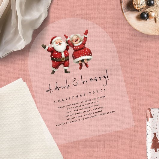 Invitations En Acrylique Mangez Boire Soyez Joyeux Père Noël Noël Mme Claus