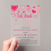 Invitations En Acrylique "Mangez, buvez et aimez" Saint-Valentin (In situ (ordinateur de poche))