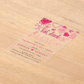Invitations En Acrylique "Mangez, buvez et aimez" Saint-Valentin (Poser)