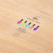 Invitations En Acrylique Manucure Pédicure Fille Spa Anniversaire (Poser)