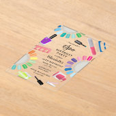 Invitations En Acrylique Manucure Pédicure Fille Spa Anniversaire (Poser)