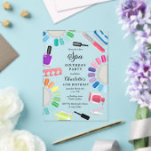 Invitations En Acrylique Manucure Pédicure Fille Spa Anniversaire (Insitu (Mariage))