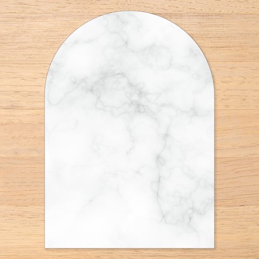 Invitations En Acrylique Marbre Blanc Moderne (Recto)