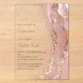 Invitations En Acrylique marbre d'encre | Confirmation (Recto)