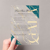 Invitations En Acrylique Marbre doré | Gala des entreprises (In situ (ordinateur de poche))