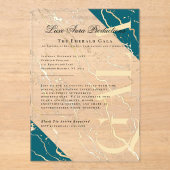 Invitations En Acrylique Marbre doré | Gala des entreprises (Recto)