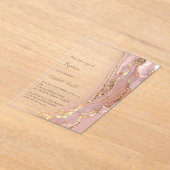 Invitations En Acrylique marbre rose | Baptême (Poser)