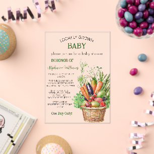 Invitations En Acrylique Marché de producteurs de bébé Local Baby shower