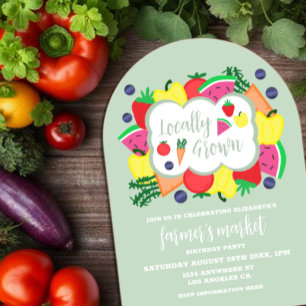 Invitations En Acrylique Marché de producteurs locaux d'anniversaire